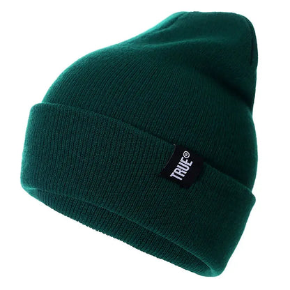 Minimalist Solid Knit Beanie with Stretch Blend Fabric for Everyday Streetwear Casual Style