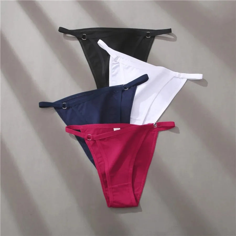 4-Piece Women’s Low-Rise Bikini Briefs Set with Soft Solid Colors, Minimal Silhouette and Everyday Lingerie Styling