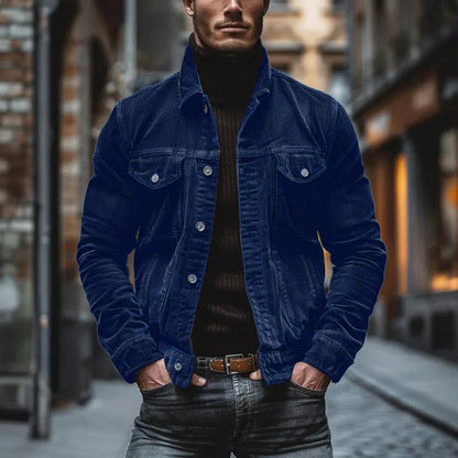 Vintage Washed Utility Jacket with Multiple Pockets and Urban Workwear Styling