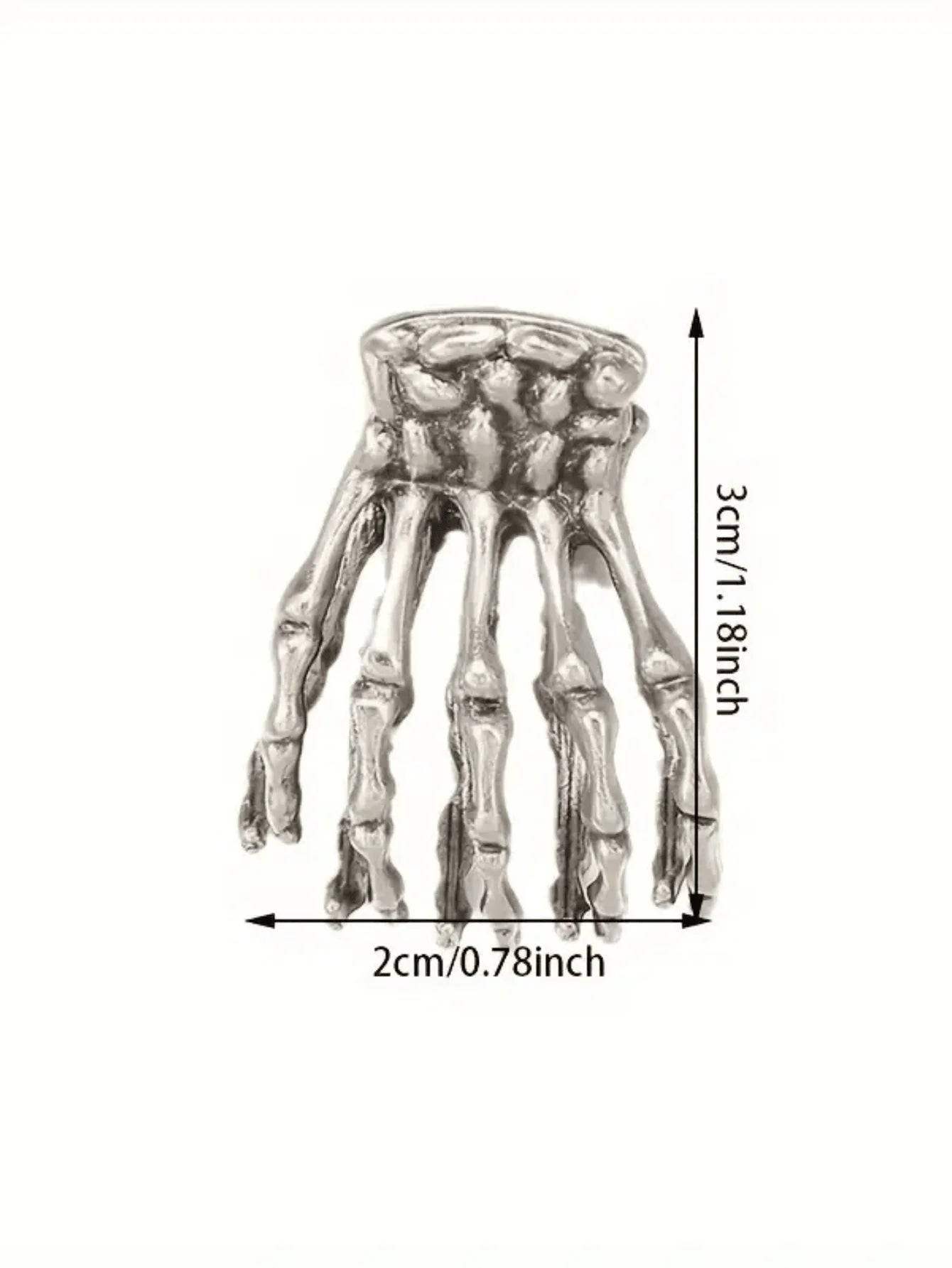 Skeleton Hand Hair Claw Clip Gothic Punk Statement Fashion Accessory