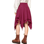 Asymmetrical Handkerchief Hem Lace Up Gothic Inspired Alternative Mini Skirt