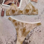 Playful Cherry Print Wire-Free Triangle Bralette and Panty Set
