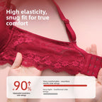 Vibrant Red Lace Maternity Bra with Wide Scalloped Underband