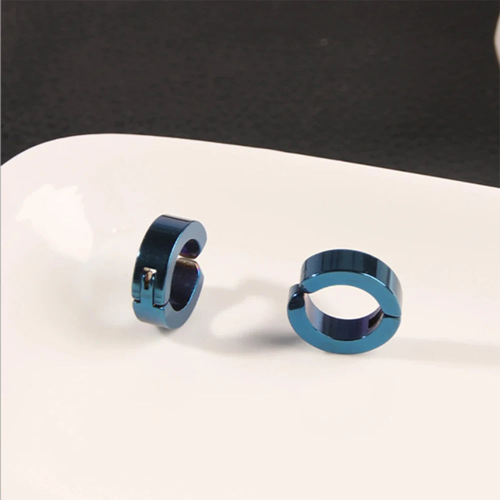 Punk Huggie Ear Clip Earrings for Alternative Streetwear Fashion Styling