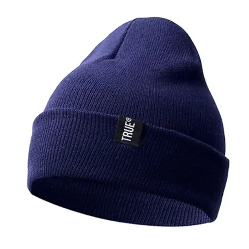 Minimalist Solid Knit Beanie with Stretch Blend Fabric for Everyday Streetwear Casual Style