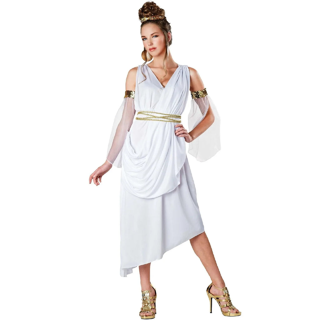 Draped Asymmetrical Maxi Dress With Wrapped Waist Detail