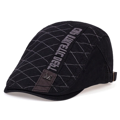 Classic Cotton Ivy Flat Cap Quilted Pattern Casual Vintage Streetwear Beret Hat