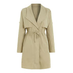 Women's Lightweight Longline Utility Trench Jacket with Relaxed Fit Contemporary Streetwear Outerwear