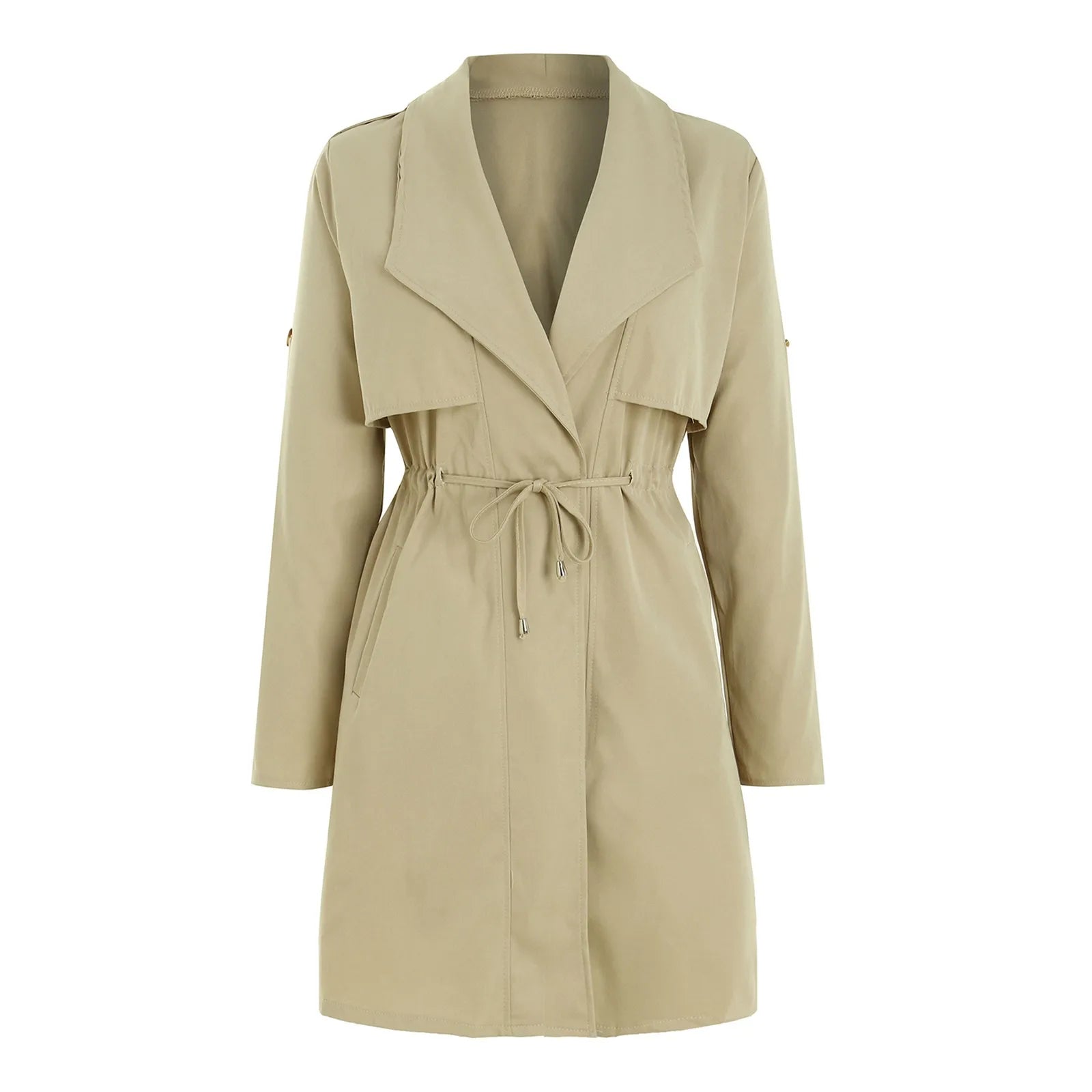 Women's Lightweight Longline Utility Trench Jacket with Relaxed Fit Contemporary Streetwear Outerwear