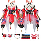 Elaborate Floral Kimono-Style Cosplay Costume with Fox Mask and Flowing Sleeves