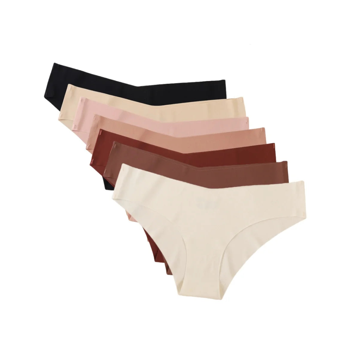 Seven-Piece Seamless V-Waist Bikini Brief Set in Modern Neutrals