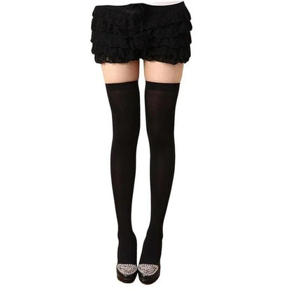 Solid Over-the-Knee Knit Socks with Soft Stretch Design for Everyday Streetwear Fashion