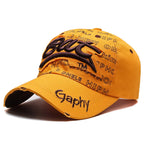 Typography Embroidered Baseball Cap Adjustable Curved Brim Urban Streetwear Fashion Hat