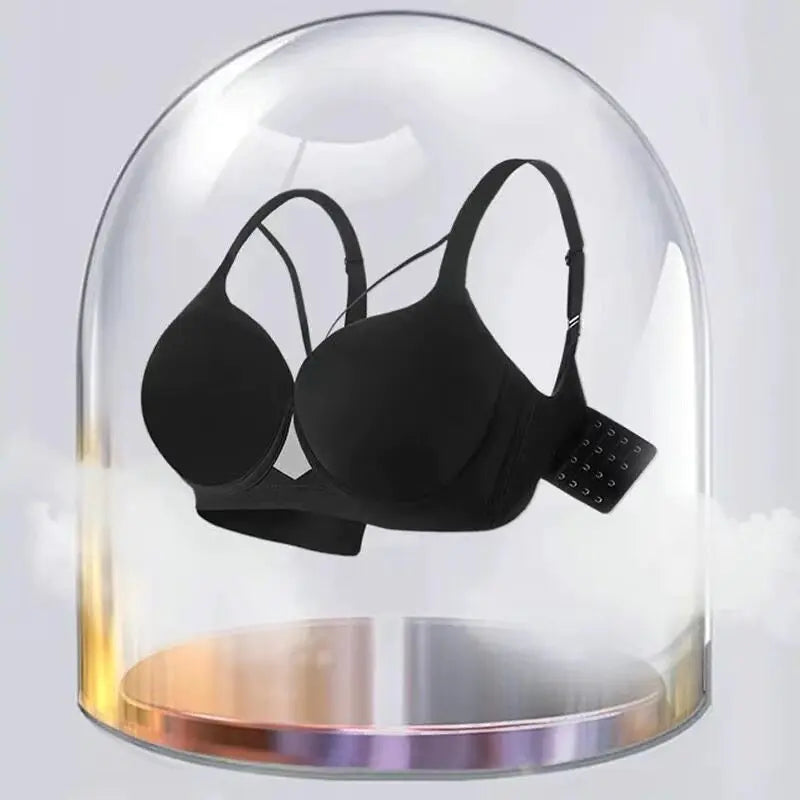 Seamless Smooth Push-Up Bra with Wide Side Support and Adjustable Straps