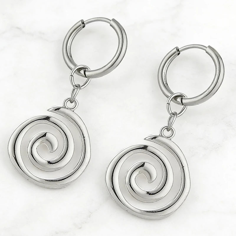 Spiral Drop Earrings for Gothic Grunge and Alternative Fashion Styling