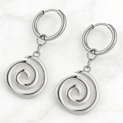 Spiral Drop Earrings for Gothic Grunge and Alternative Fashion Styling