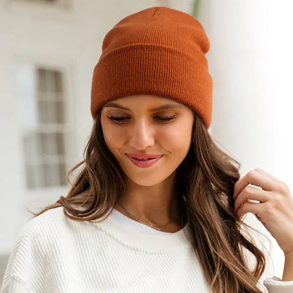 Classic Ribbed Acrylic Cuffed Knit Beanie for Everyday Casual Streetwear Modern Fashion Style
