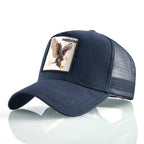 Embroidered Patch Mesh Trucker Cap Adjustable Curved Brim Casual Streetwear Outdoor Hat