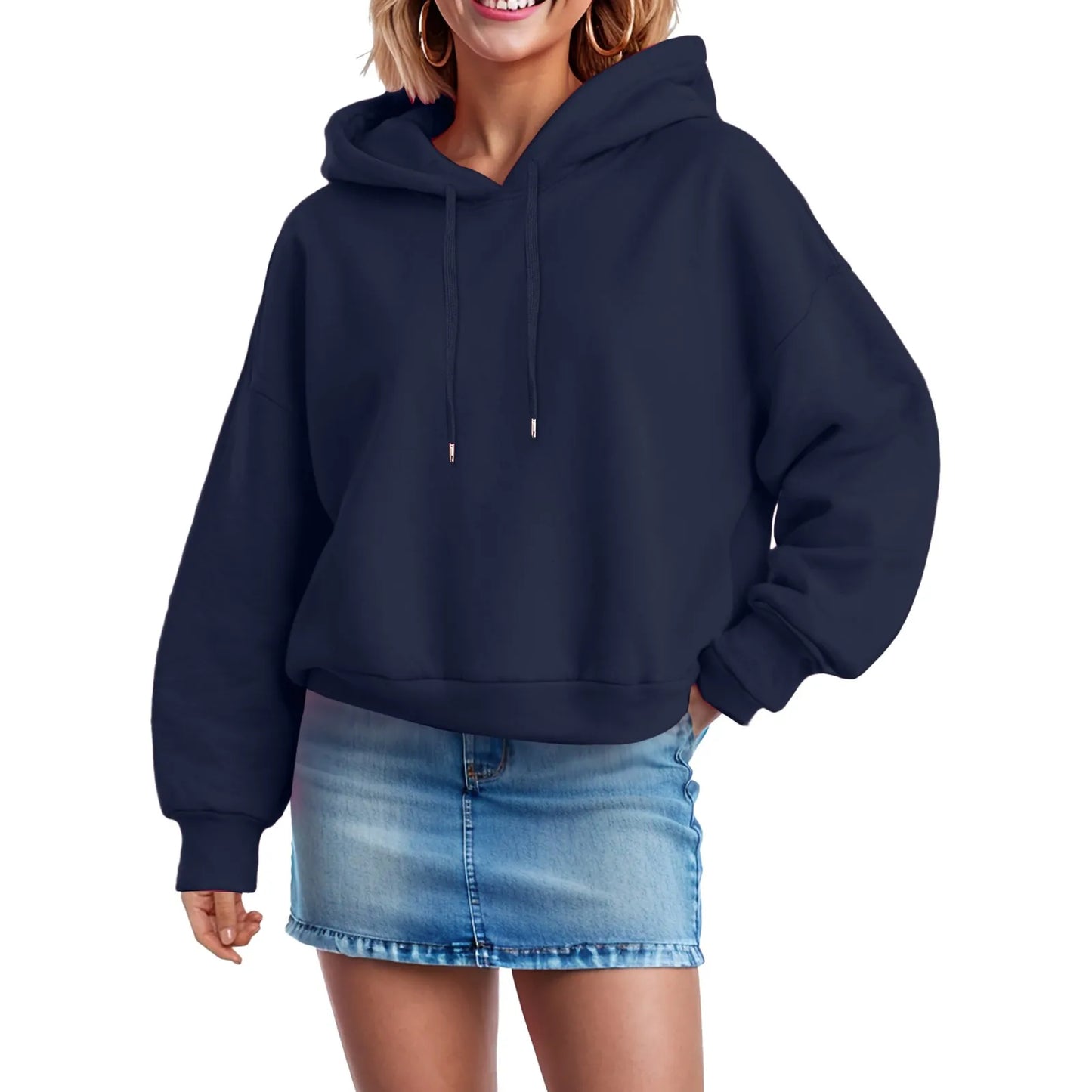 Women's Oversized Pullover Hoodie with Side Zip Detail Relaxed Streetwear Everyday Sweatshirt