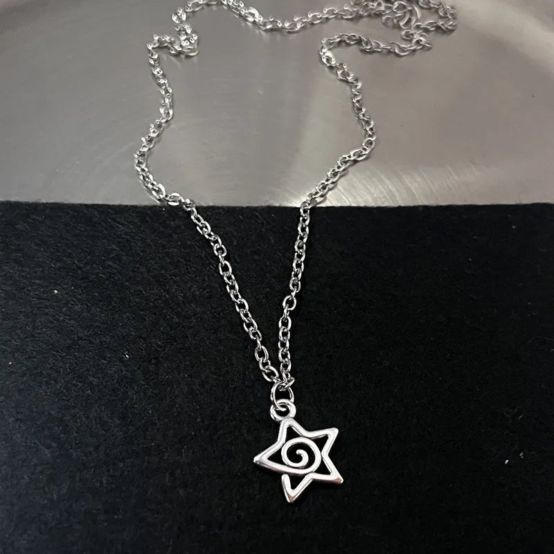 Y2K Charm Pendant Necklace Set Gothic Grunge Alternative Statement Jewelry