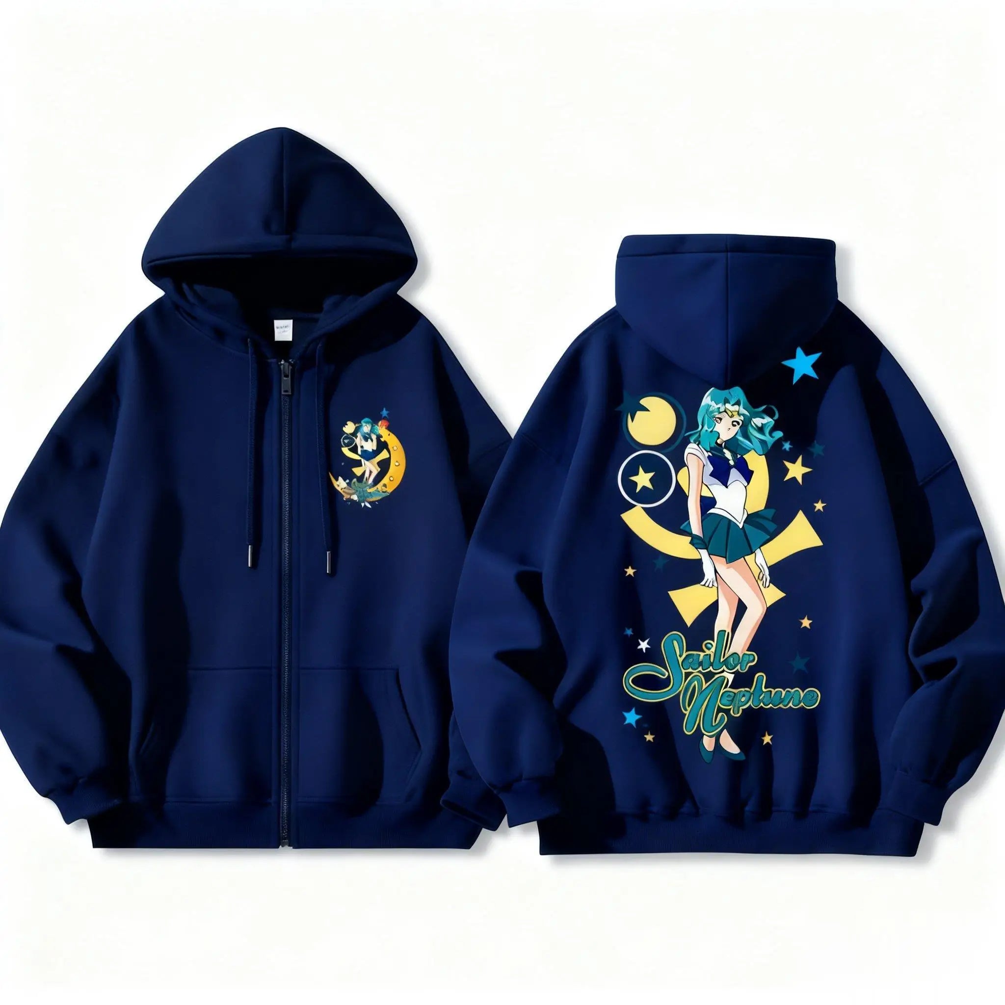 Anime-Inspired Celestial Moon Hoodie with Manga Streetwear Artwork - BigCat Streetwear