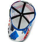 Abstract Graphic Print Adjustable Cotton Baseball Cap for Modern Streetwear and Casual Everyday Style