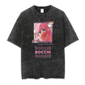 Kawaii Anime Goth Streetwear Tee with Retro Manga Portrait Artwork