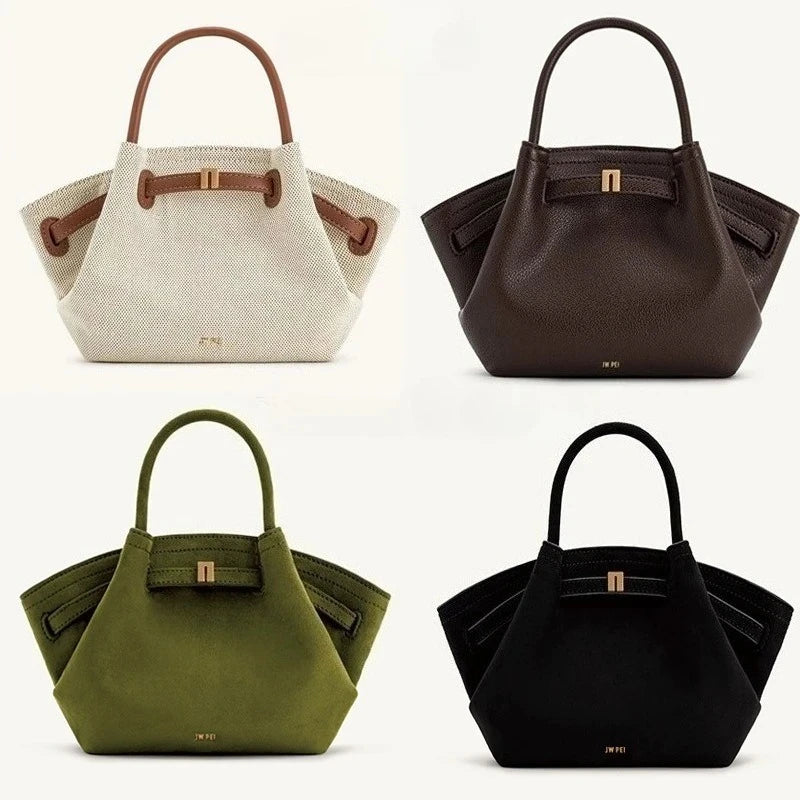Structured Dumpling Tote Bag with Top Handle Large Capacity Design