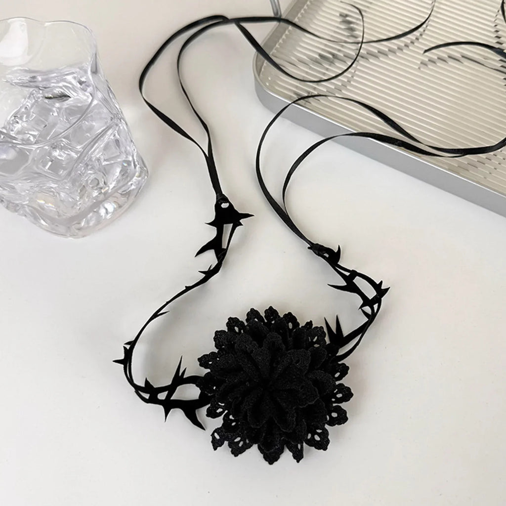 Barbed Thorn Choker Necklace for Gothic Punk Alternative Fashion Styling