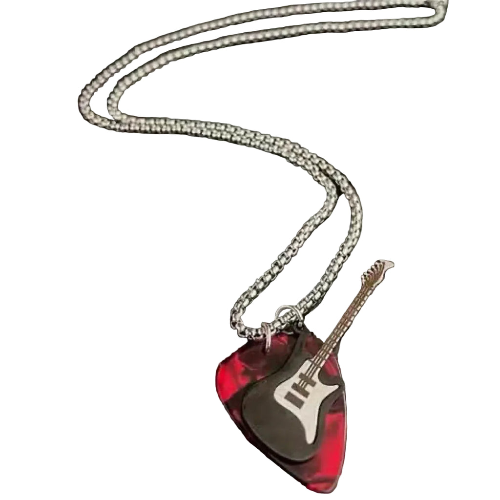 Alternative Guitar Pick Pendant Necklace With Minimalist Rock Inspired Statement Design
