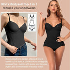 Seamless Underwire Shaping Bodysuit with Built-In Bra Cups