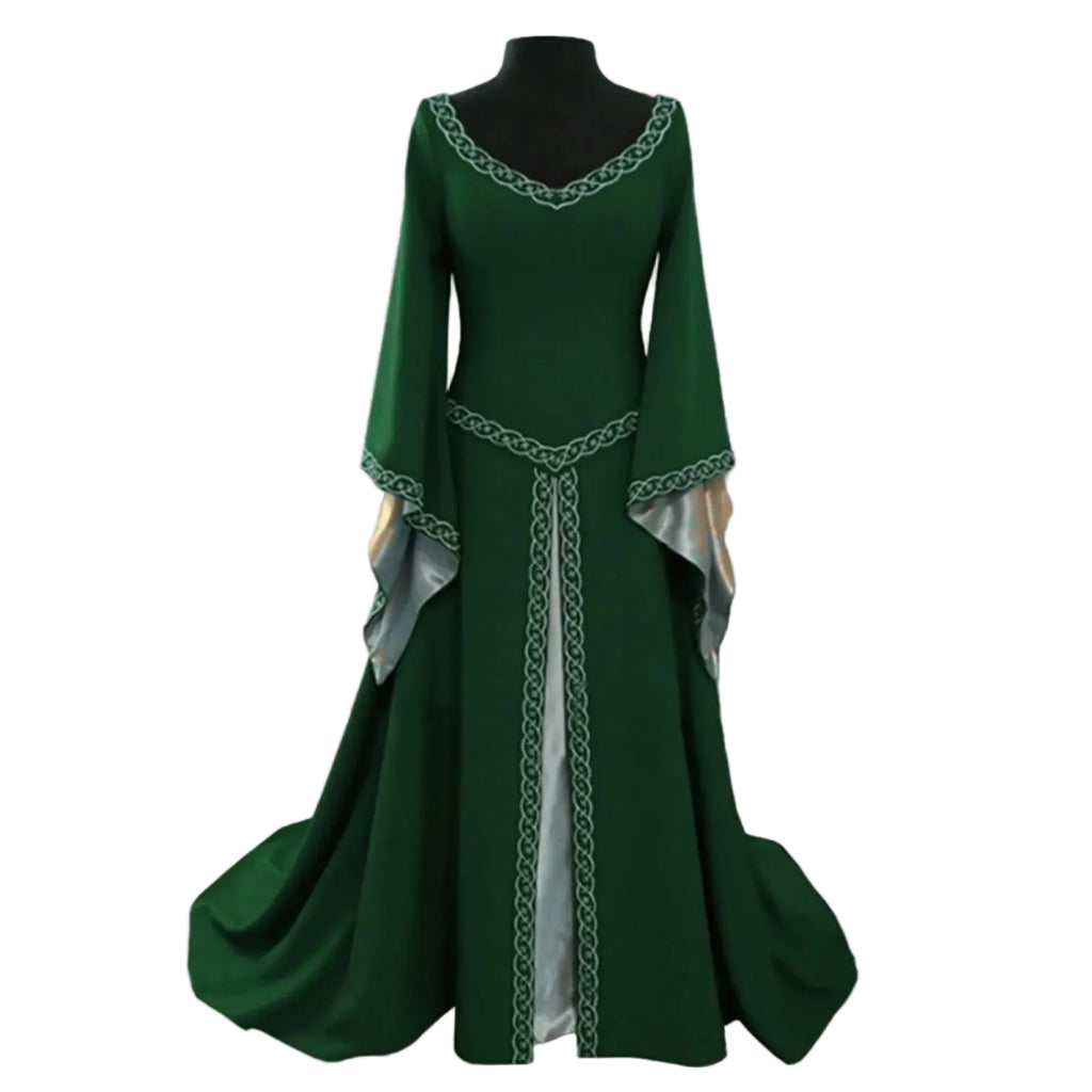 Medieval Inspired Hooded Maxi Dress With Gothic Fantasy Alternative Fashion Styling