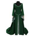 Medieval Inspired Hooded Maxi Dress With Gothic Fantasy Alternative Fashion Styling