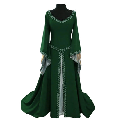Medieval Inspired Hooded Maxi Dress With Gothic Fantasy Alternative Fashion Styling