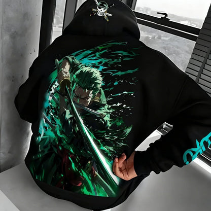 Anime Manga Streetwear Hoodie With Oversized Graphic Battle Art Design