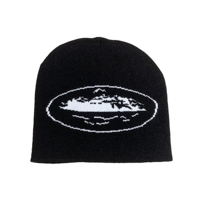 Minimalist Graphic Acrylic Knit Beanie for Contemporary Streetwear Casual Winter Everyday Fashion Style