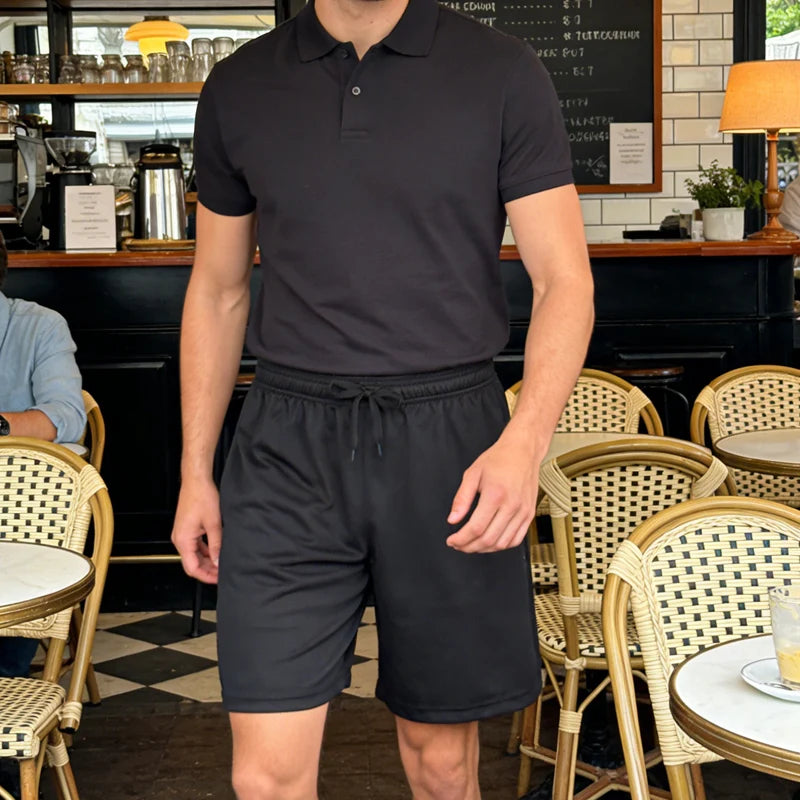 Men's Athletic Drawstring Shorts with Breathable Fabric and Everyday Casual Comfort