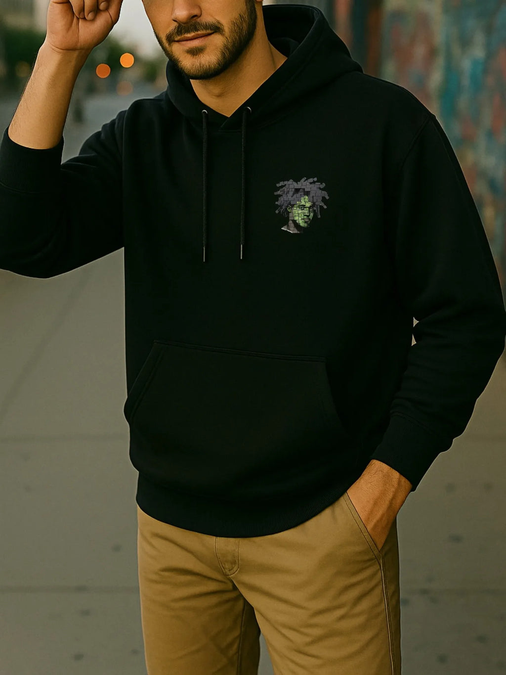 Oversized Streetwear Hoodie with Graphic Back Artwork and Relaxed Urban Fit