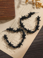 Barbed Wire Heart Hoop Earrings for Gothic Punk Alternative Fashion