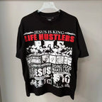 Distressed Graphic Oversized Cotton Streetwear T-Shirt with Vintage-Inspired Artwork