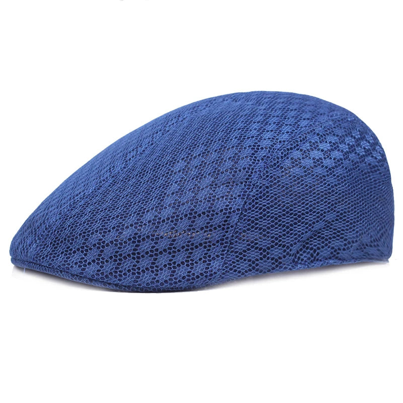 Breathable Plaid Ivy Flat Cap Adjustable Casual Vintage Streetwear Beret Hat