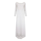 Flowing Lace Bodice Maxi Dress With Sheer Detail And Side Slit