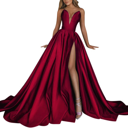 Dramatic High Slit Formal Alternative Fashion Ball Gown Dress