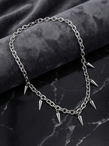 Rivet Chain Choker Necklace for Punk Gothic Alternative Fashion Styling