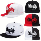 Embroidered Flat Brim Snapback Cap Adjustable Urban Streetwear Baseball Fashion Hat