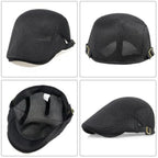 Breathable Mesh Ivy Flat Cap Adjustable Cotton Casual Vintage Driving Streetwear Hat