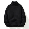 Men's Textured High Neck Relaxed Fit Contemporary Knit Sweater Pullover