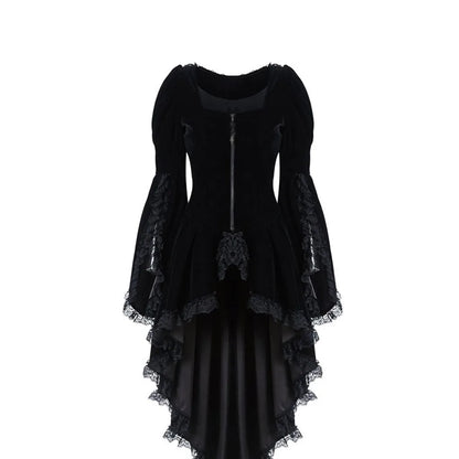 Velvet Asymmetrical Gothic Dress with Dark Romantic Alternative Style