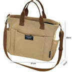 Minimal Canvas Tote Shoulder Crossbody Bag with Large Capacity Design
