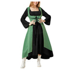 Gothic Witchcore Midi Dress with Pentagram Strap Details